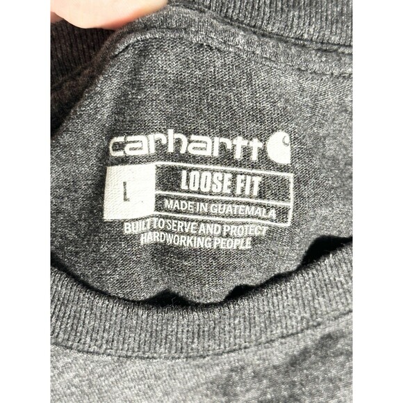 Carhartt Gray T Shirt Loose Fit Heavyweight Short Sleeve Pocket Men Size Large - Picture 12 of 12